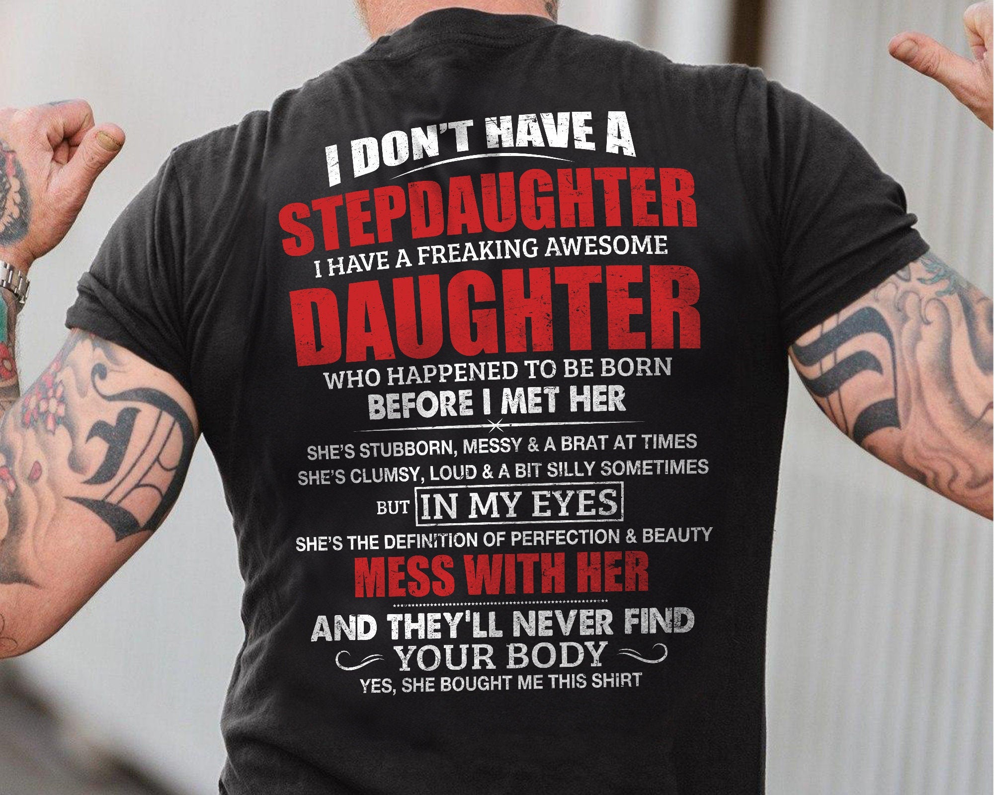 Bonus Dad T Shirt From Daughter, Funny Gifts For Stepfather,Stepdad Shirt, Fathers Day Gifts For Stepdad, Unisex Short Sleeve Tee, Casual Clothing