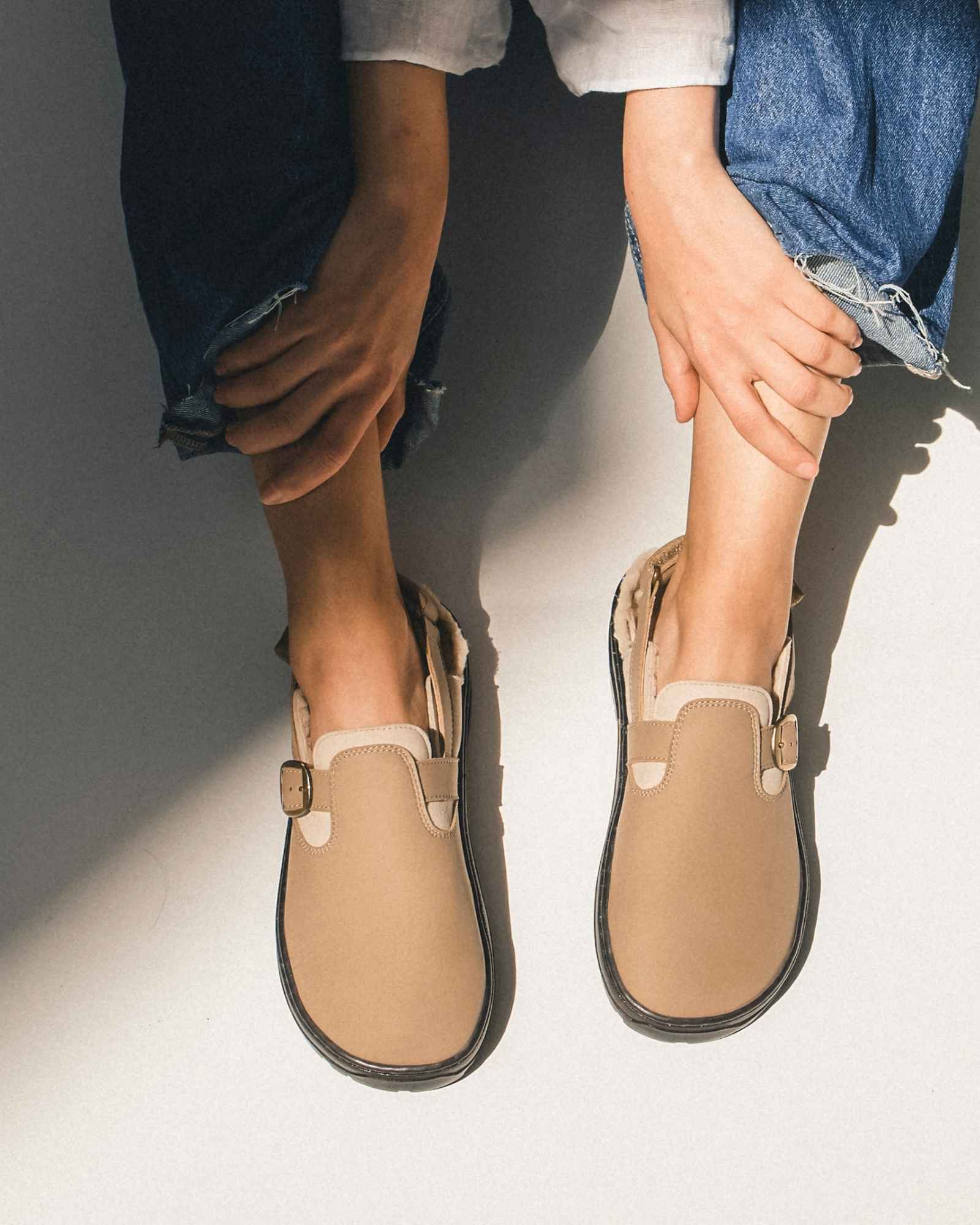 Grey Buckled Clog Barefoot - Vool