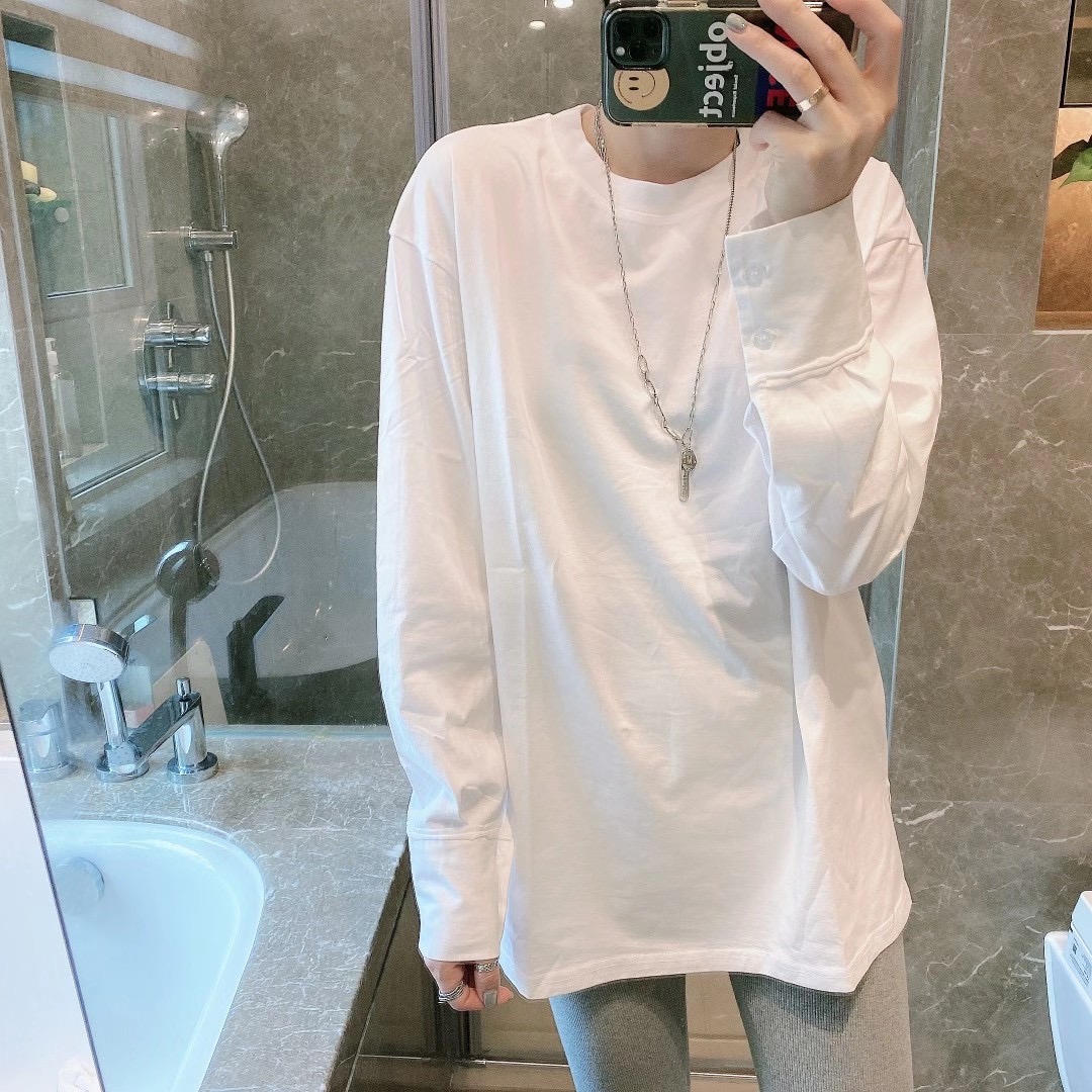 jpyuyuco-Autumn patchwork long-sleeved T-shirt