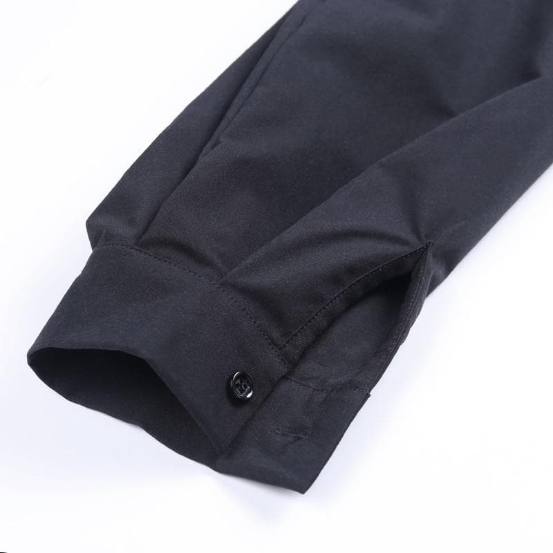 jpyuyuco-Button-Down Blouse With Puff Sleeves