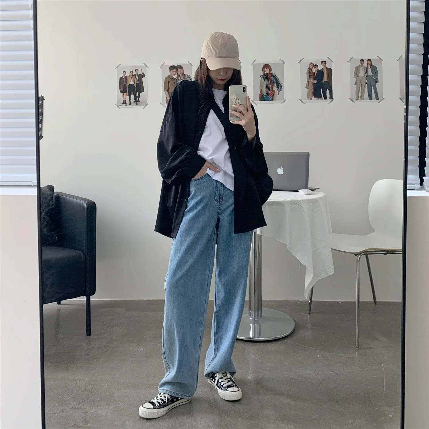 jpyuyuco-Oversized Shirt With Lantern Sleeves