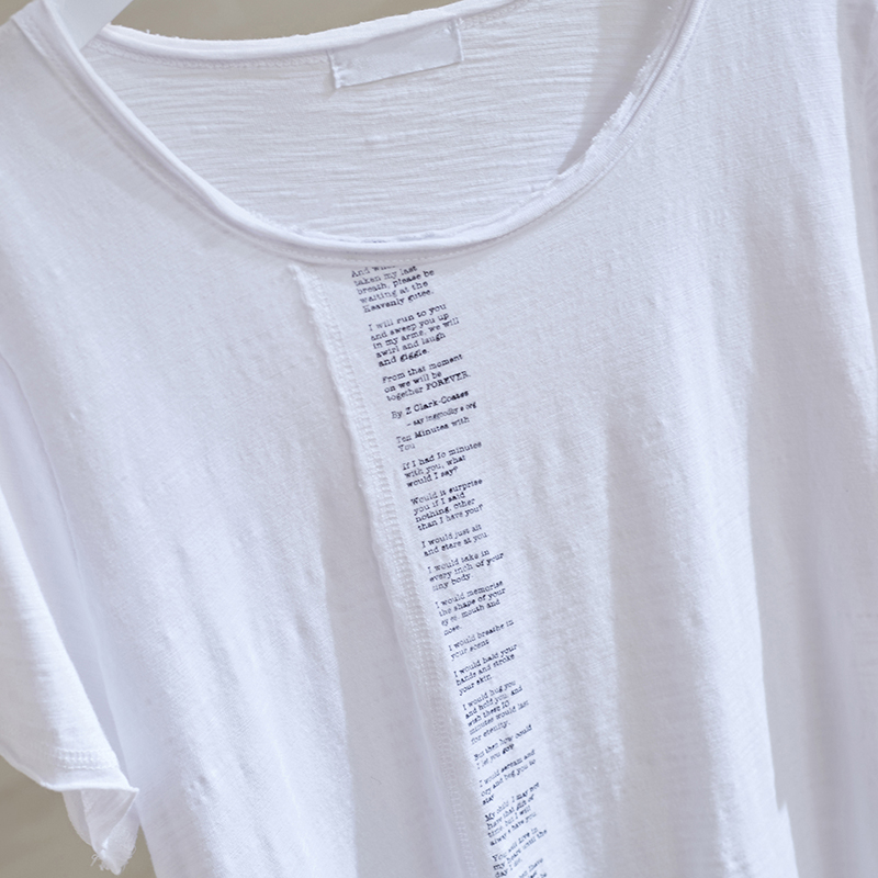 jpyuyuco-summer short-sleeved 2024 new printed white T-Decameron