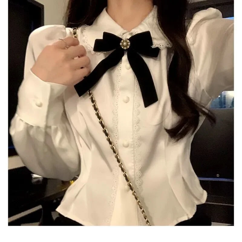 jpyuyuco-Lace Peter Pan Collar Blouse