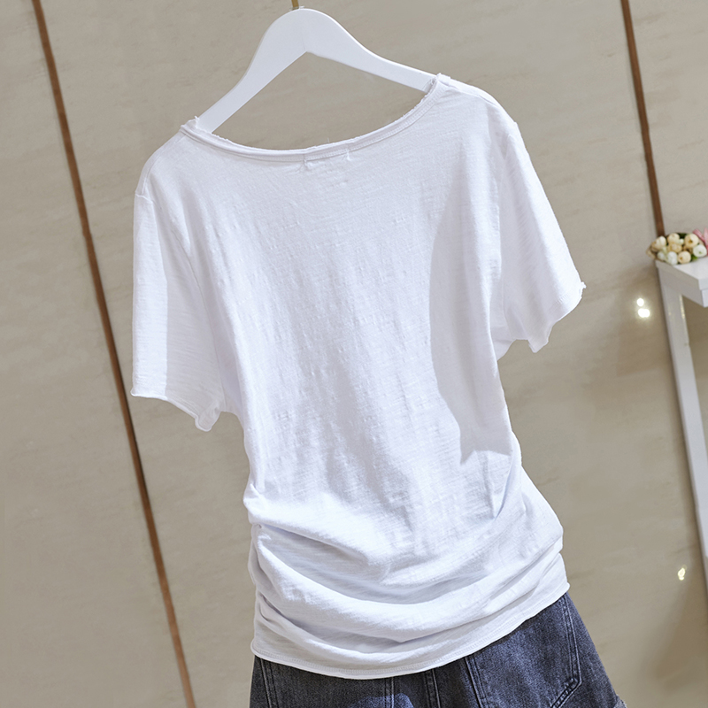 jpyuyuco-summer short-sleeved 2024 new printed white T-Decameron