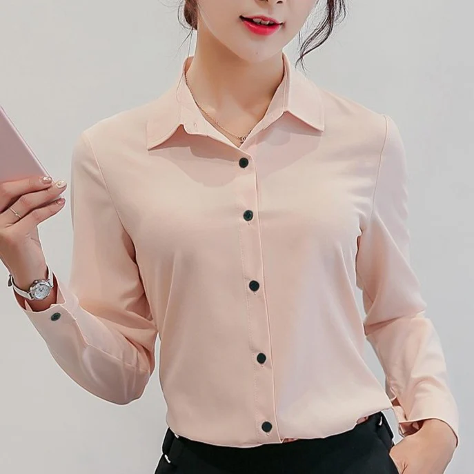 jpyuyuco-Button-Down Blouse With 3/4 Sleeves