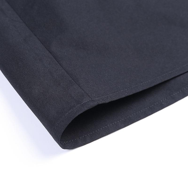 jpyuyuco-Button-Down Blouse With Puff Sleeves