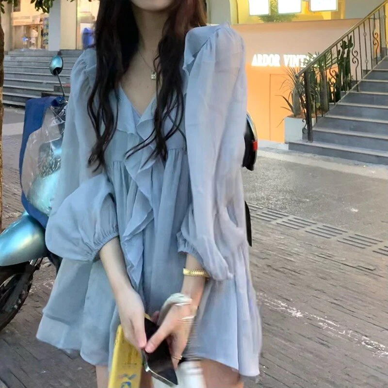 jpyuyuco-Transparent Blouse With Ruffles