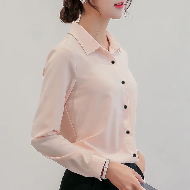 jpyuyuco-Button-Down Blouse With 3/4 Sleeves