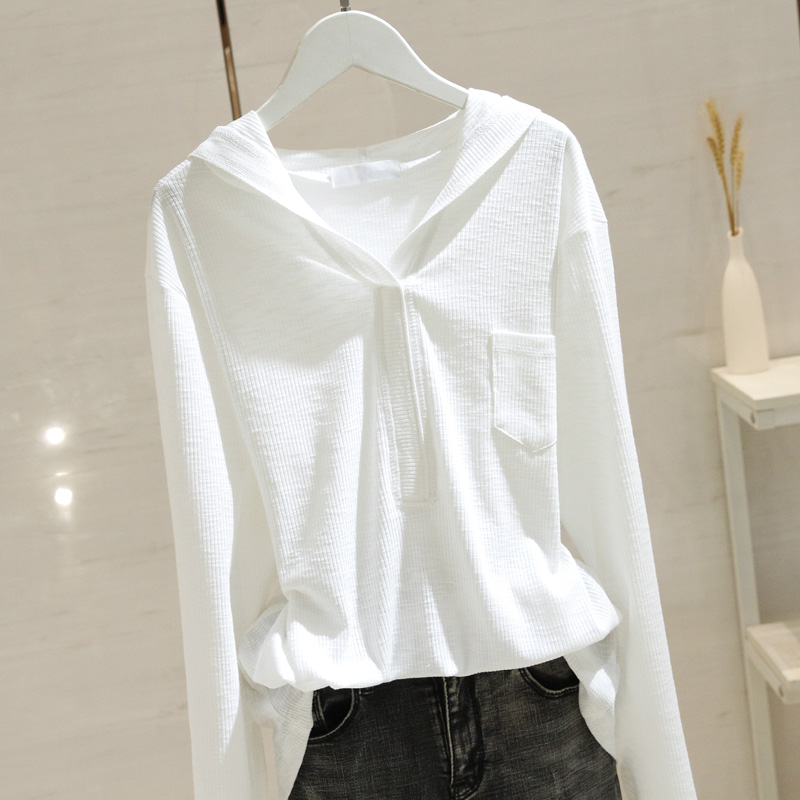 jpyuyuco-Autumn new loose design niche bottoming shirt tops ins