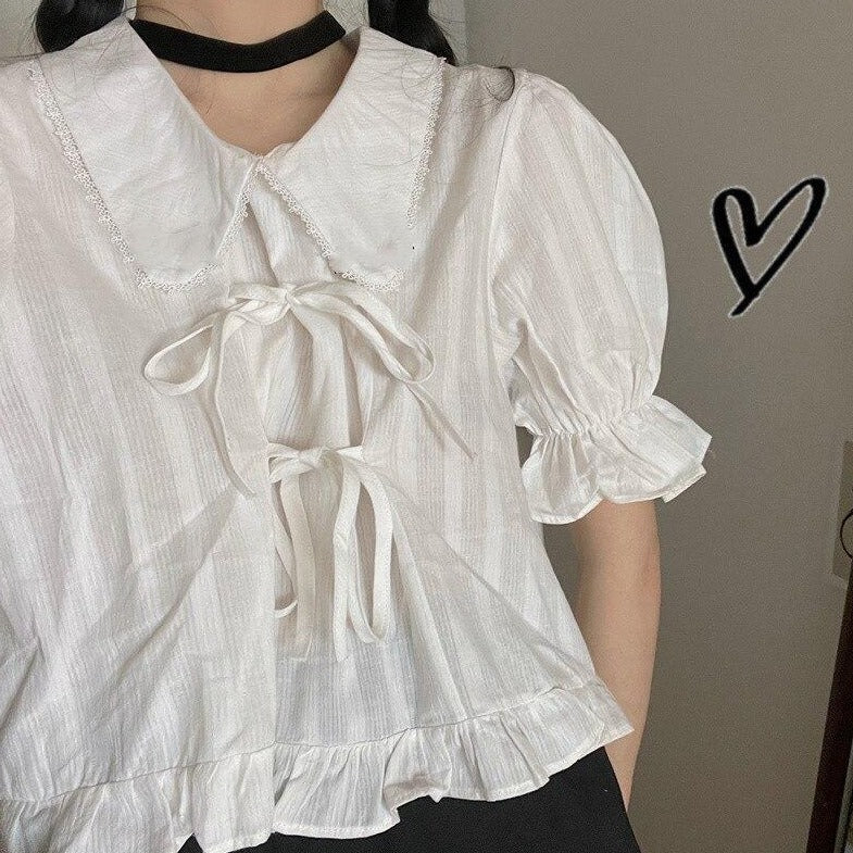 jpyuyuco-Outfit-Set: Cropped Blouse + Mini Skirt (Also Available Separately!)