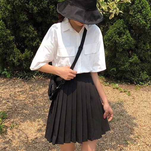 jpyuyuco-Button-Down Shirt With Half Sleeves