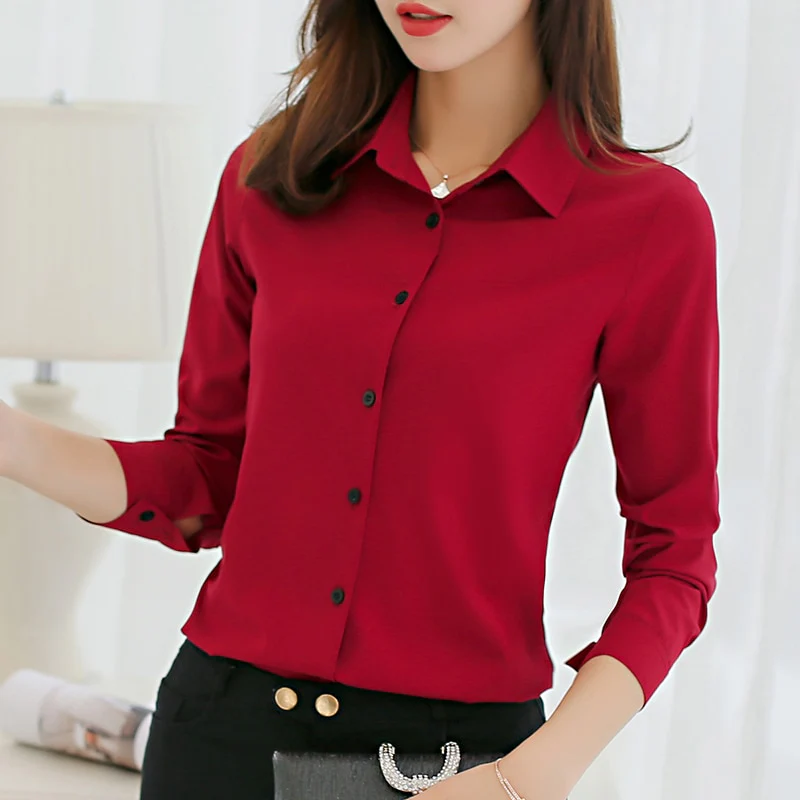 jpyuyuco-Button-Down Blouse With 3/4 Sleeves