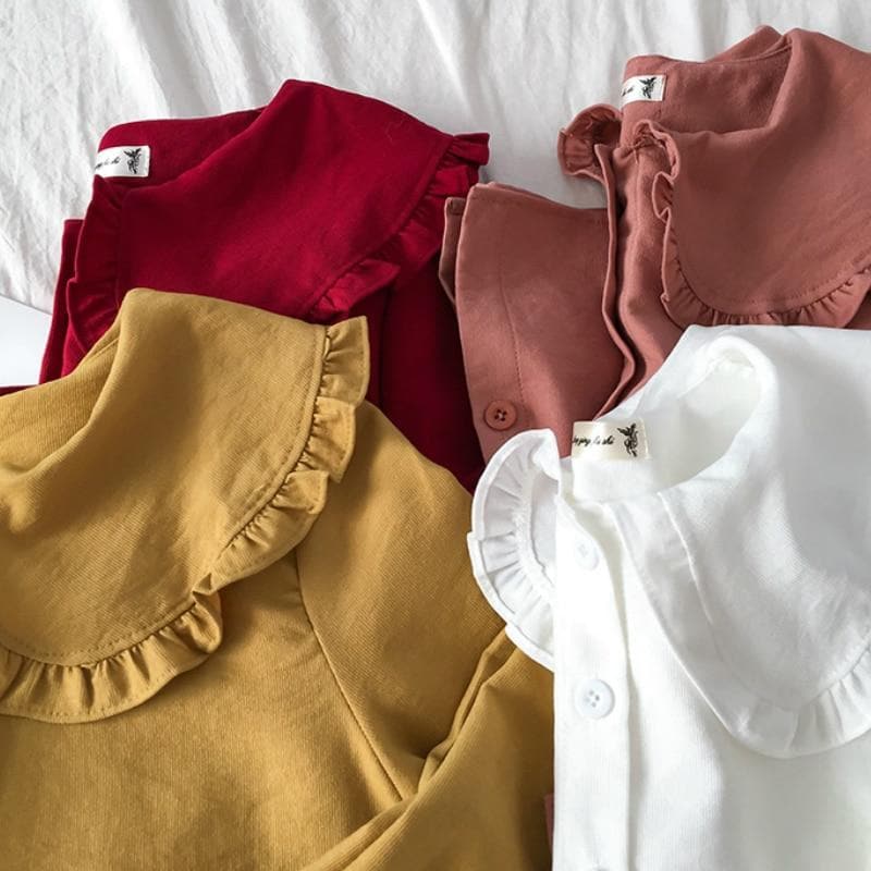 jpyuyuco-Collared Longsleeve Blouse