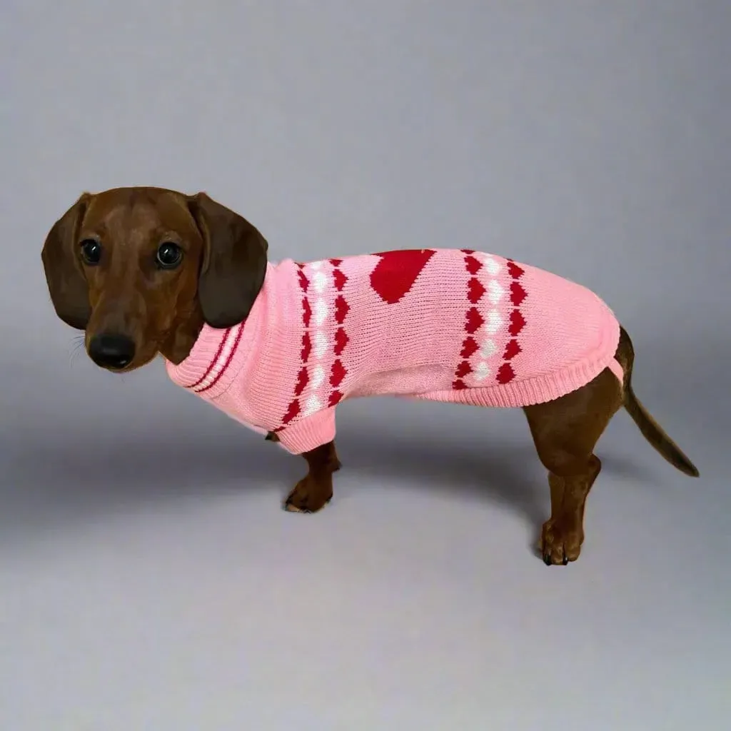 Pink Sweater for Wiener Dogs