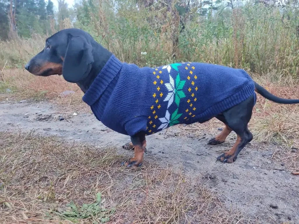 Navy Sausage Dog Sweater