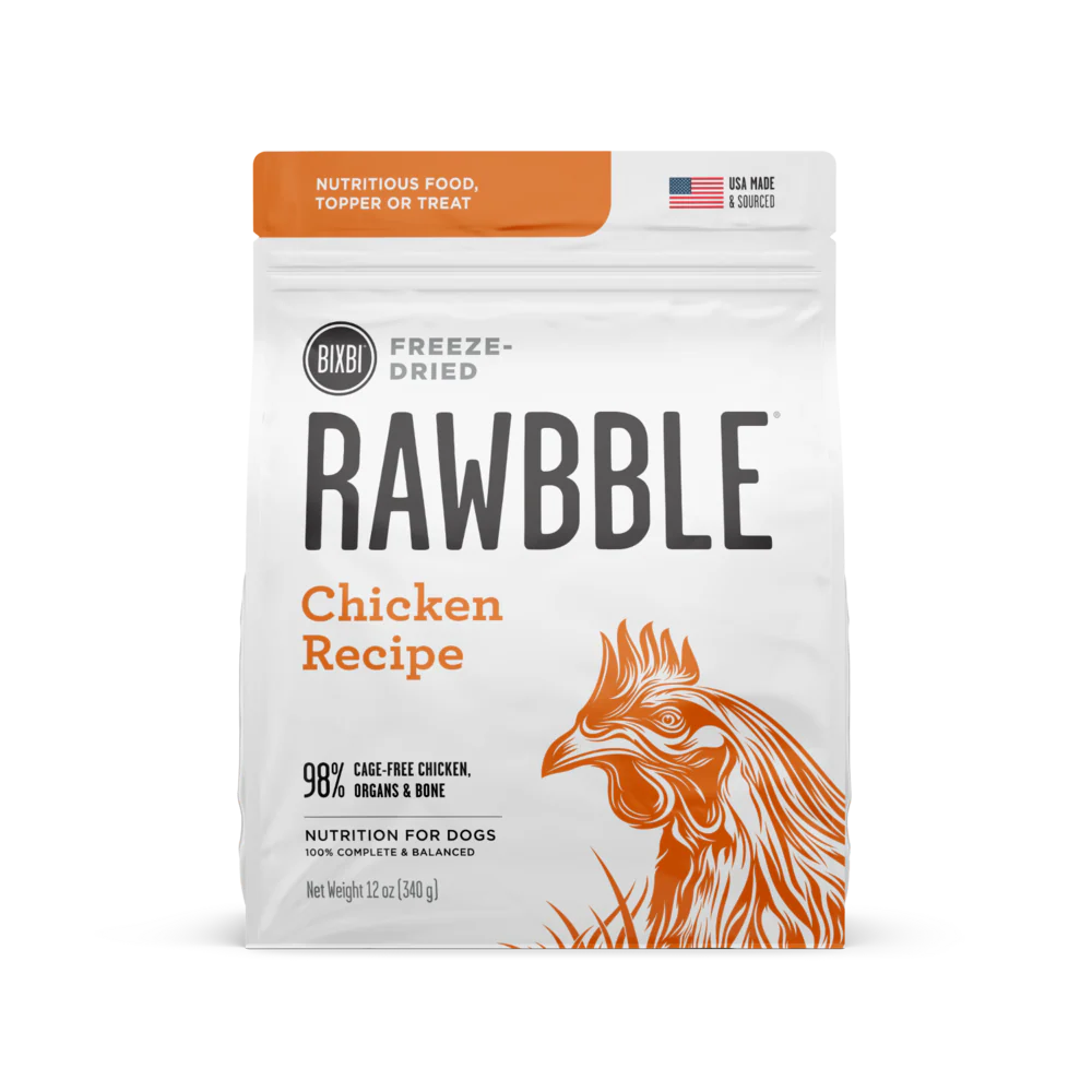 Bixbi Rawbble Freeze Dried Grain Free Chicken Recipe for Dogs