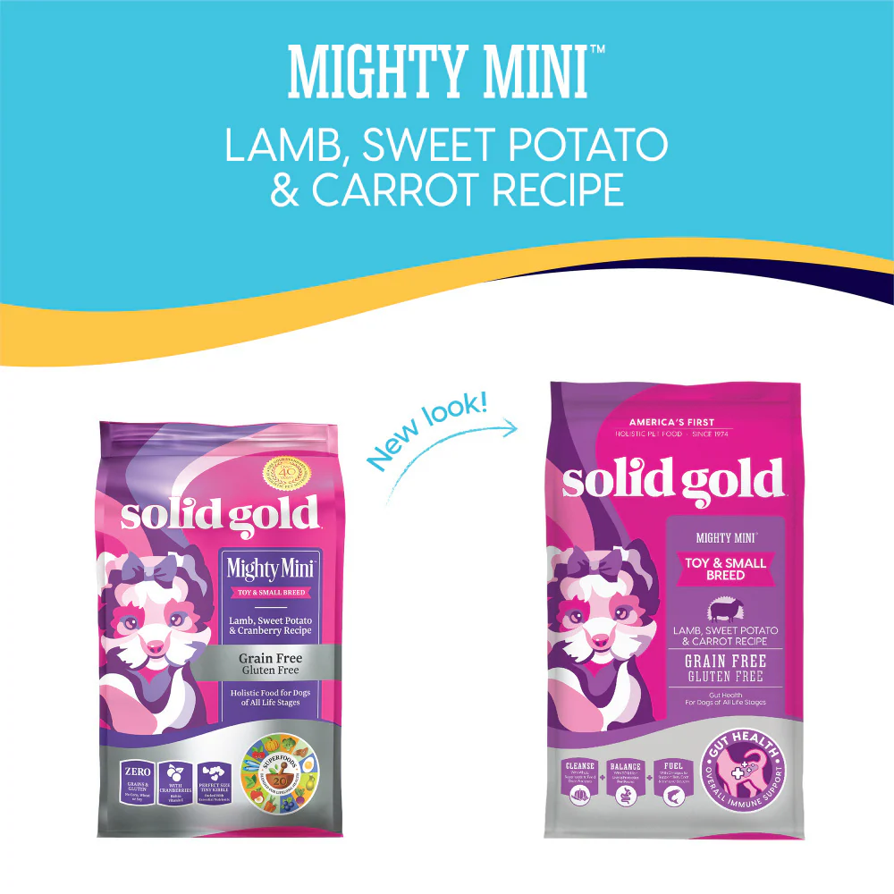 Solid Gold Nutrient Boost Formula Mighty Mini Grain Free Toy & Small Breed Recipe with Lamb, Sweet Potato, & Carrot Dry Dog Food