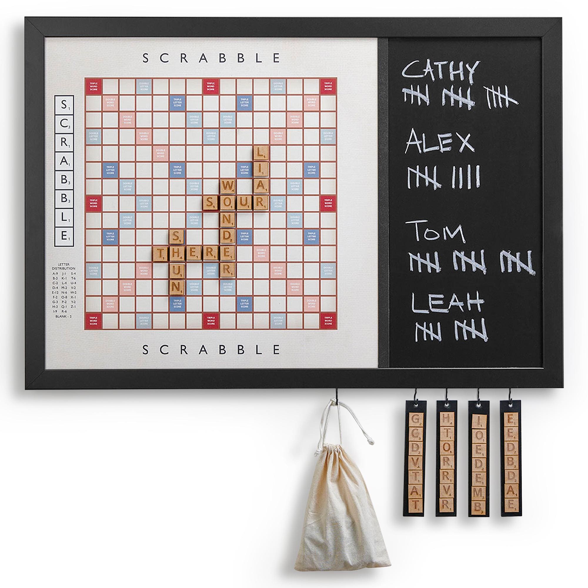 Magnetic Word Tile Board | Love Scrabble® | Board Games | Game Room | Wall Games | Basement Decor | Unique Decor | Board Game Art | Mid-Mod