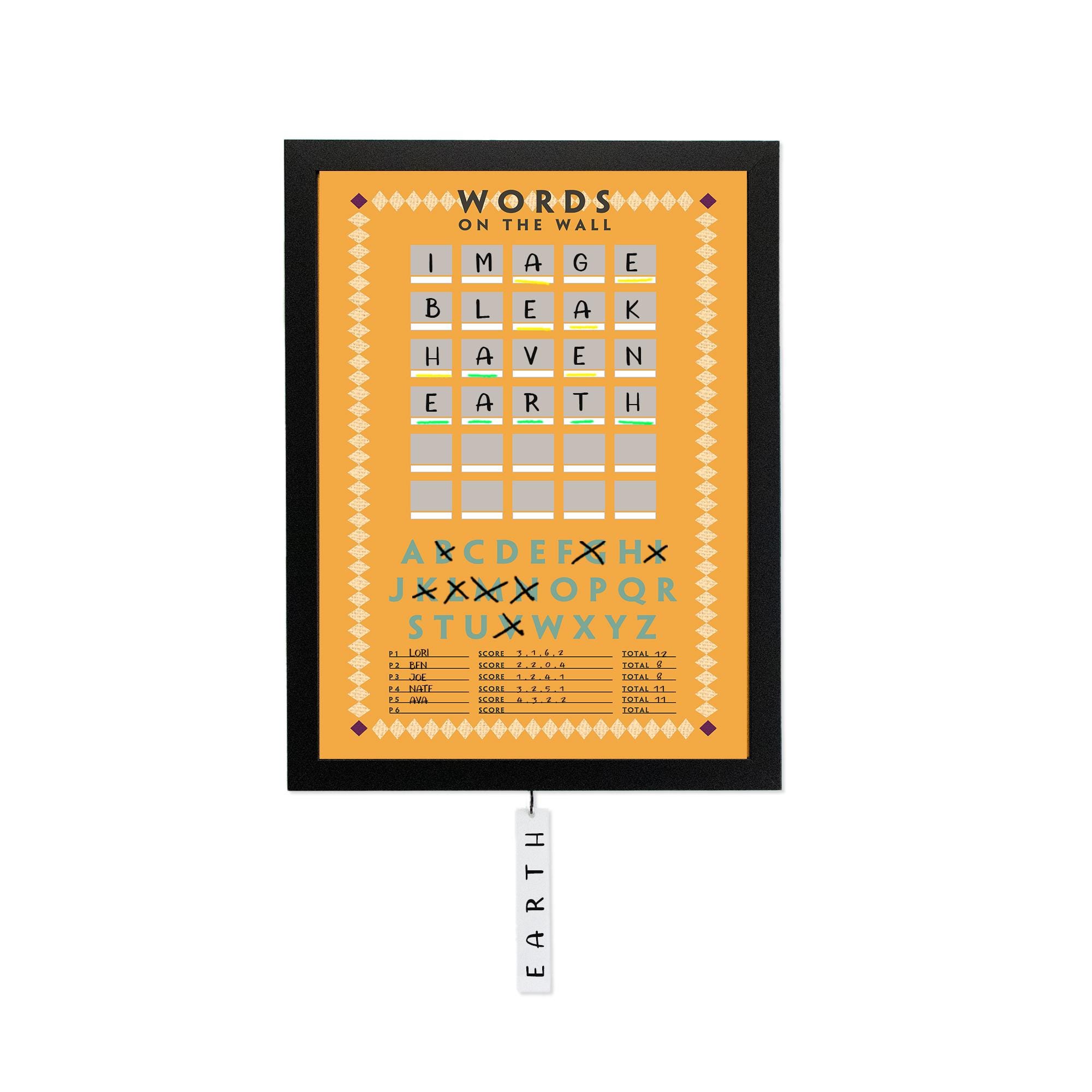 Words On The Wall™ - Fun Easy Game - Word Game - Board games - Wall art - Family gift - Game room - Home Decor - Unique Wall Game - Retro