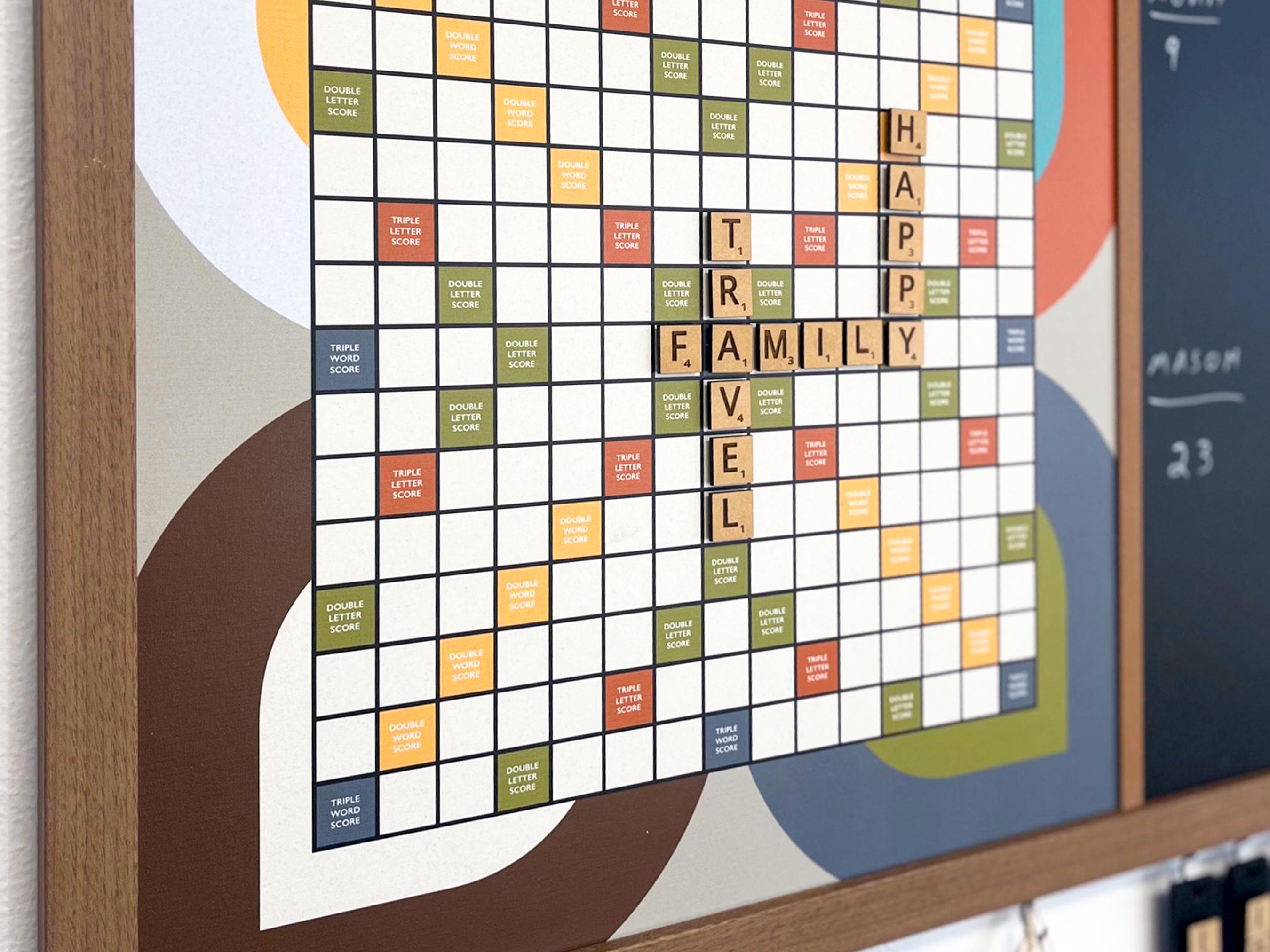 Magnetic Word Tile Board | Love Scrabble® | Board Games | Game Room | Wall Games | Basement Decor | Unique Decor | Board Game Art | Mid-Mod