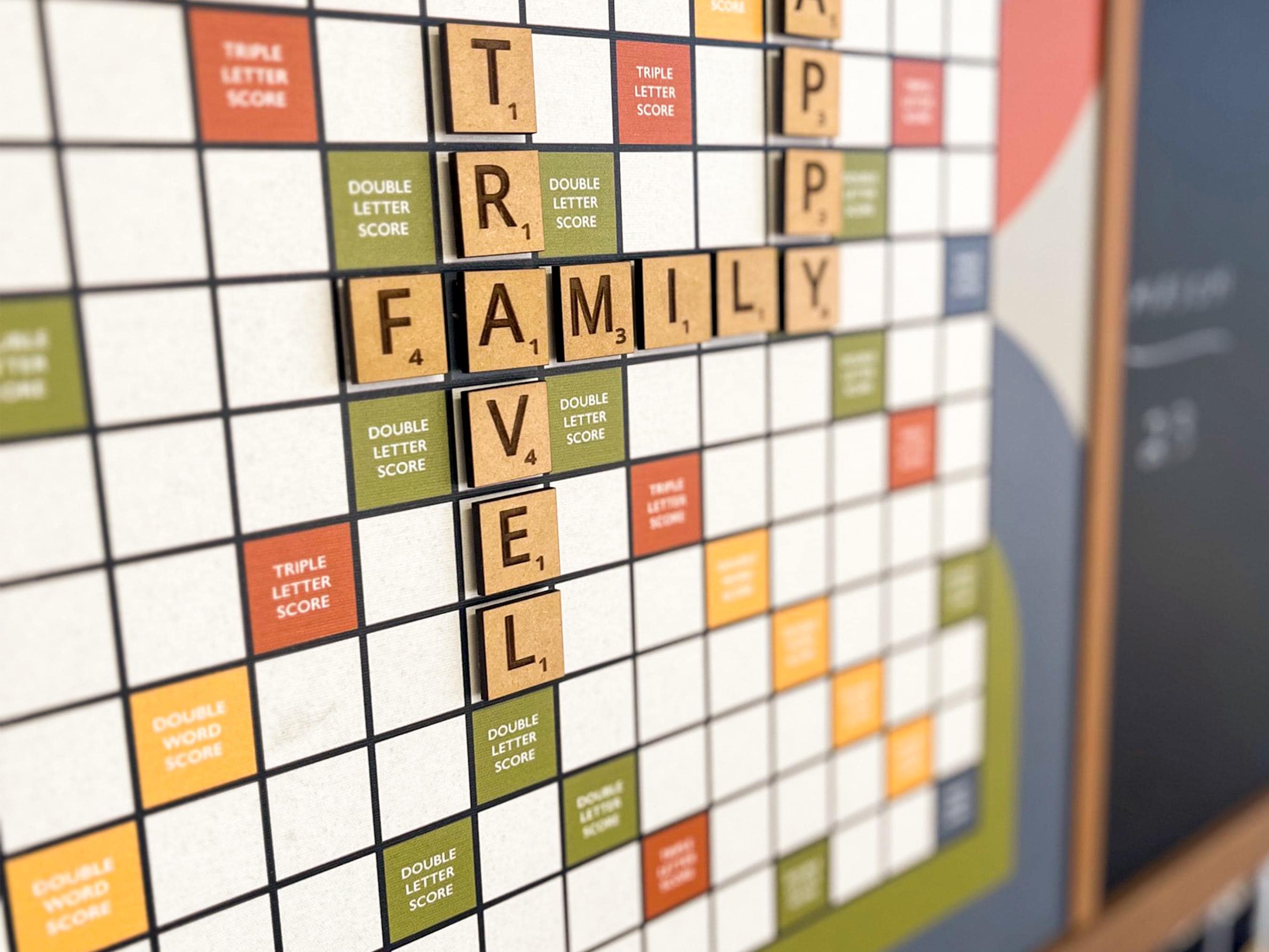 Magnetic Word Tile Board | Love Scrabble® | Board Games | Game Room | Wall Games | Basement Decor | Unique Decor | Board Game Art | Mid-Mod