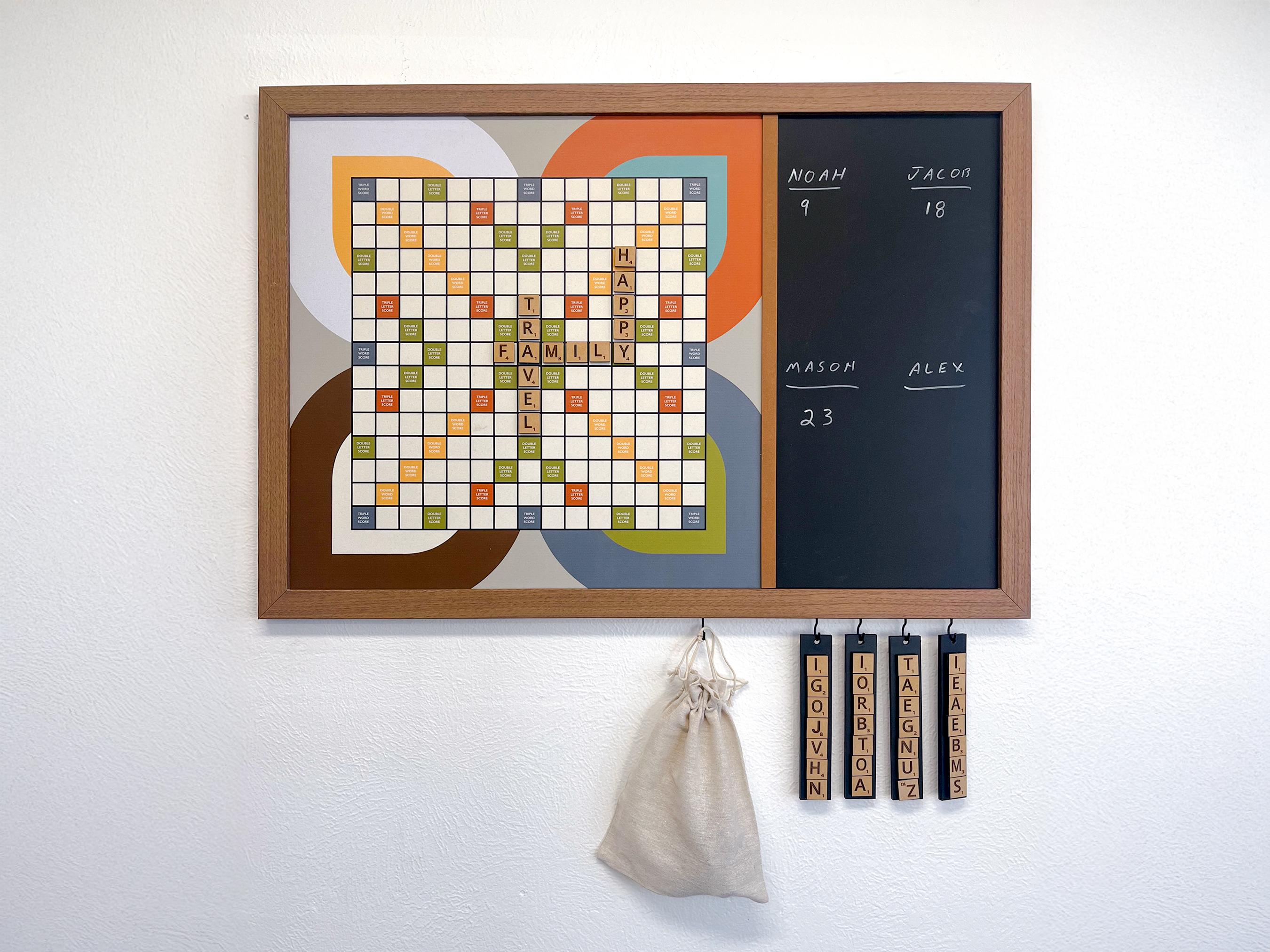 Magnetic Word Tile Board | Love Scrabble® | Board Games | Game Room | Wall Games | Basement Decor | Unique Decor | Board Game Art | Mid-Mod