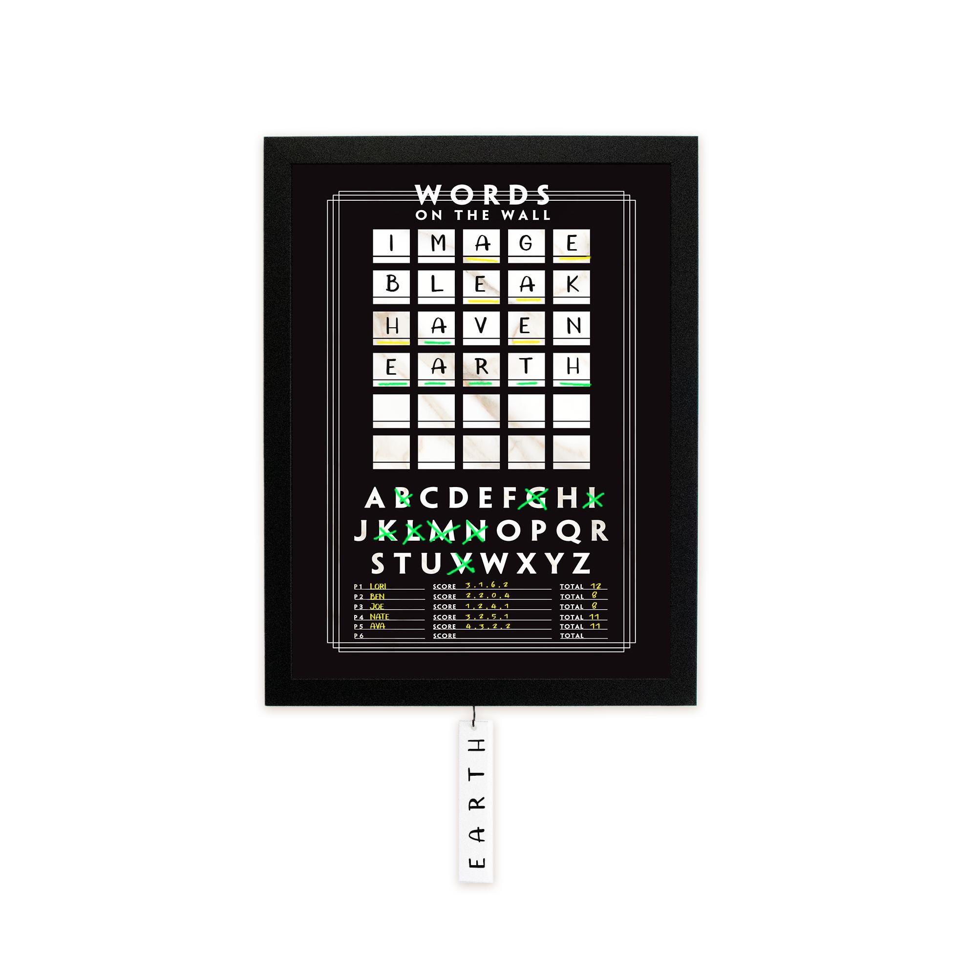 Words On The Wall™ - Fun Easy Game - Word Game - Board games - Wall art - Family gift - Game room - Home Decor - Unique Wall Game - Black