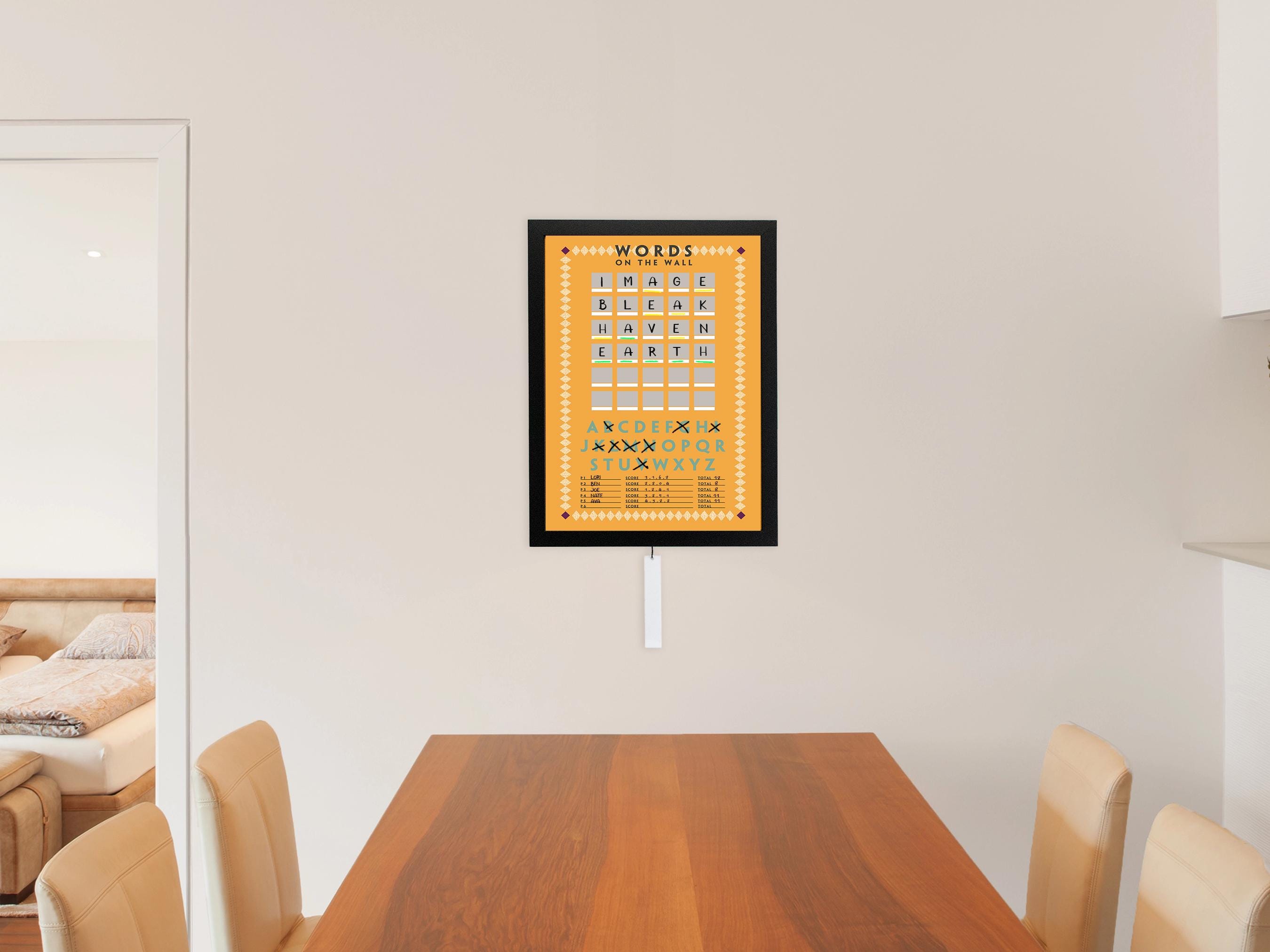 Words On The Wall™ - Fun Easy Game - Word Game - Board games - Wall art - Family gift - Game room - Home Decor - Unique Wall Game - Retro