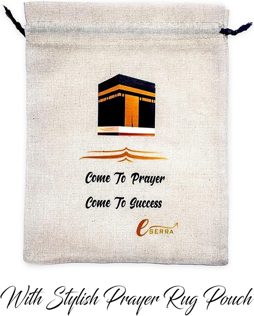 سجادة صلاة إسلامية-99 خرزة وقبعة ، سجادة صلاة إسلامية للرجال والنساء والأطفال (سوداء)