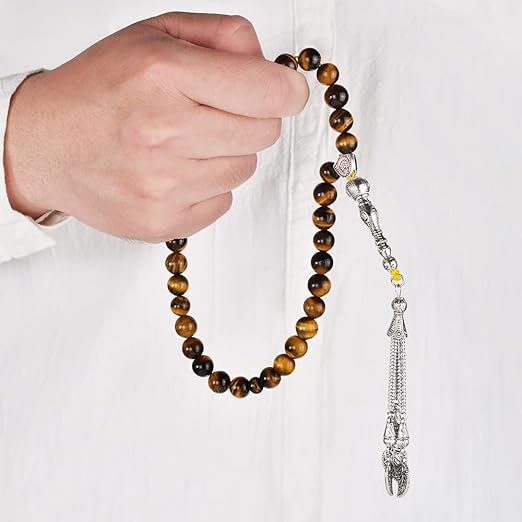 مسبحة تاسبي بعين النمر (٣٣ حبة - ١٠ مم) - مسبحة إسلامية - هدية رمضان