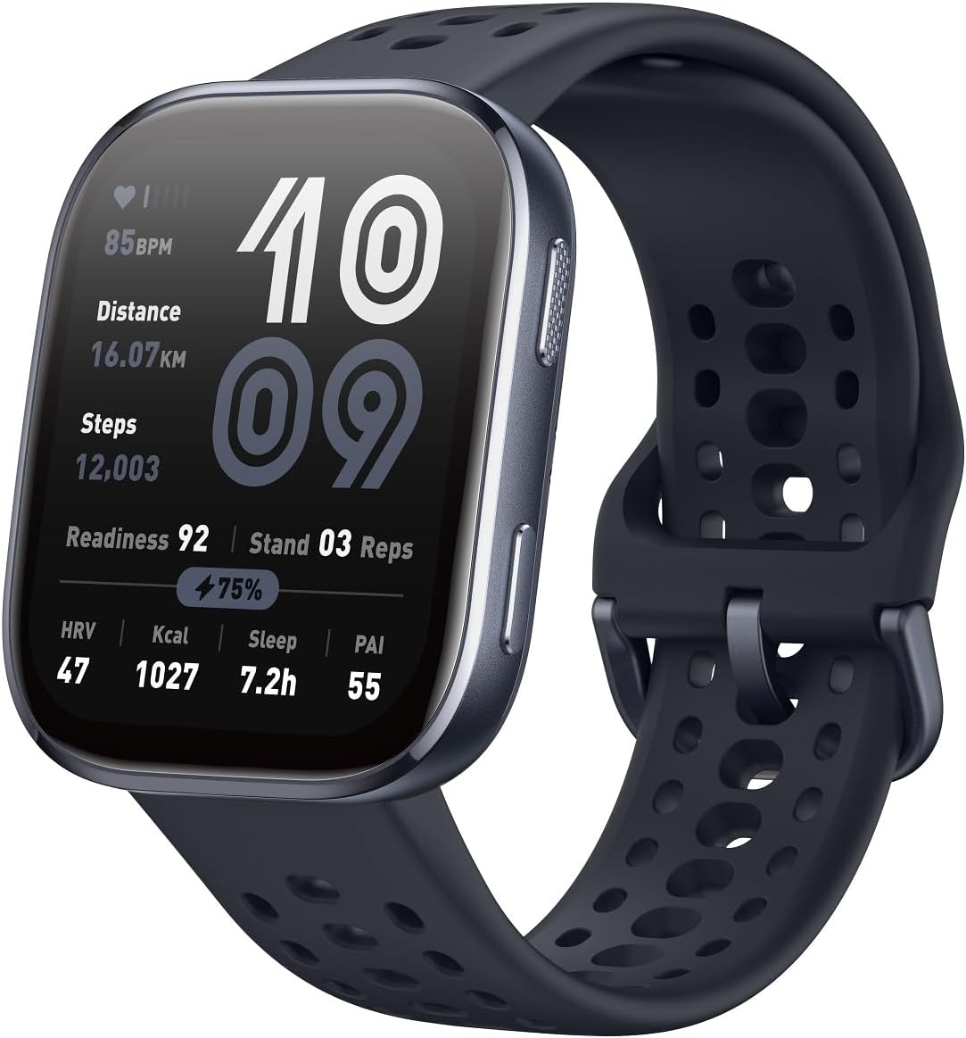 Amazfit Bip 6 Smart Watch 46mm. 14 Day Battery. 1.97 AMOLED Display. GPS & Free Maps. AI. Bluetooth Call & Text. Health. Fitness & Sleep Tracker. 140+ Workout Modes. 5 ATM Water-Resistance. Black