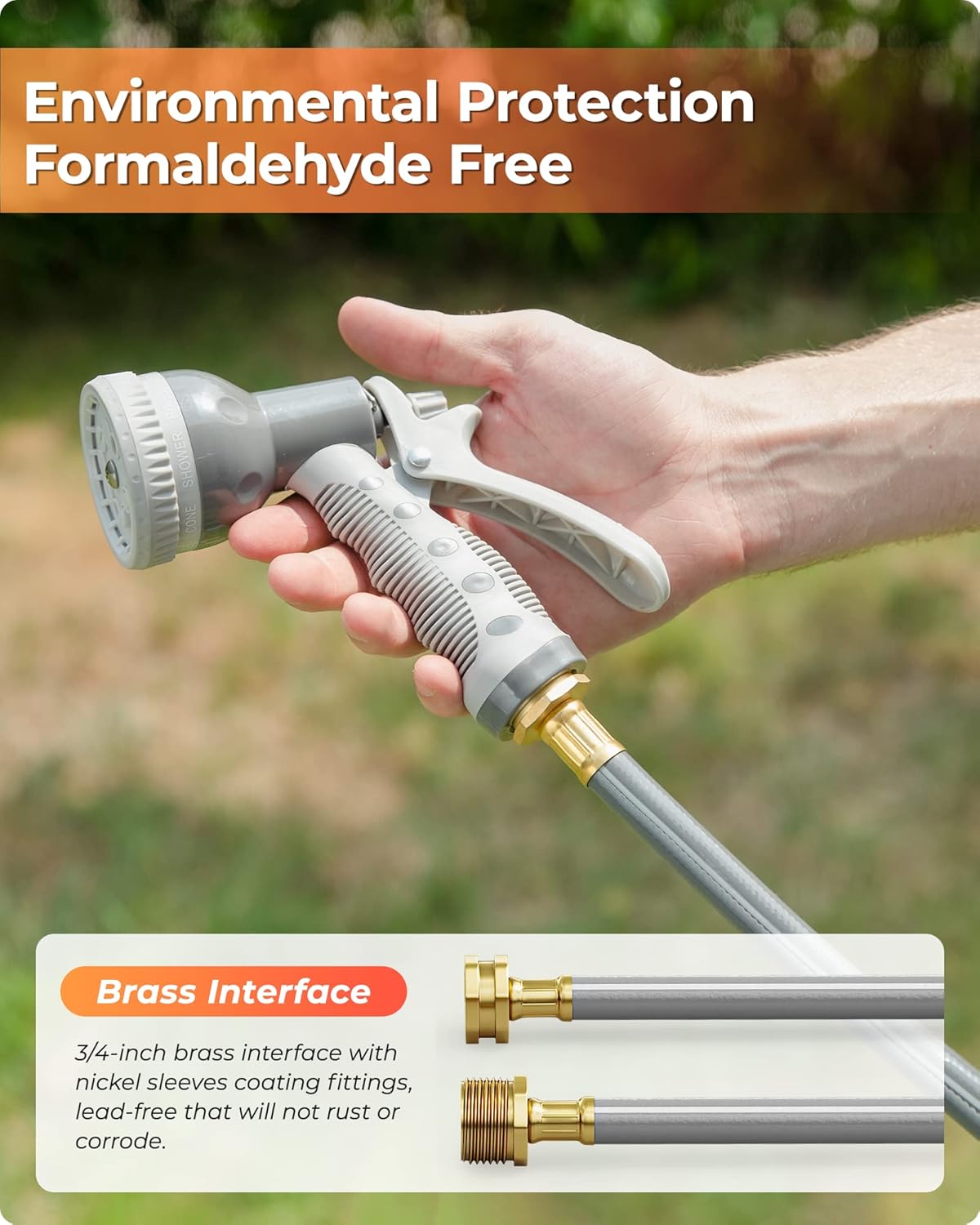 Garden Hose Reel with 9- Function Sprayer Nozzle