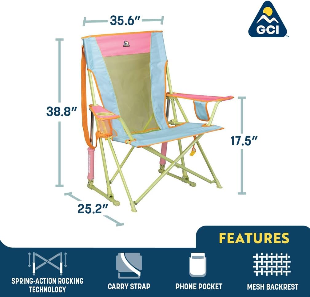 GCI Outdoor Comfort Pro Rocker Camping Chair | Portable Folding