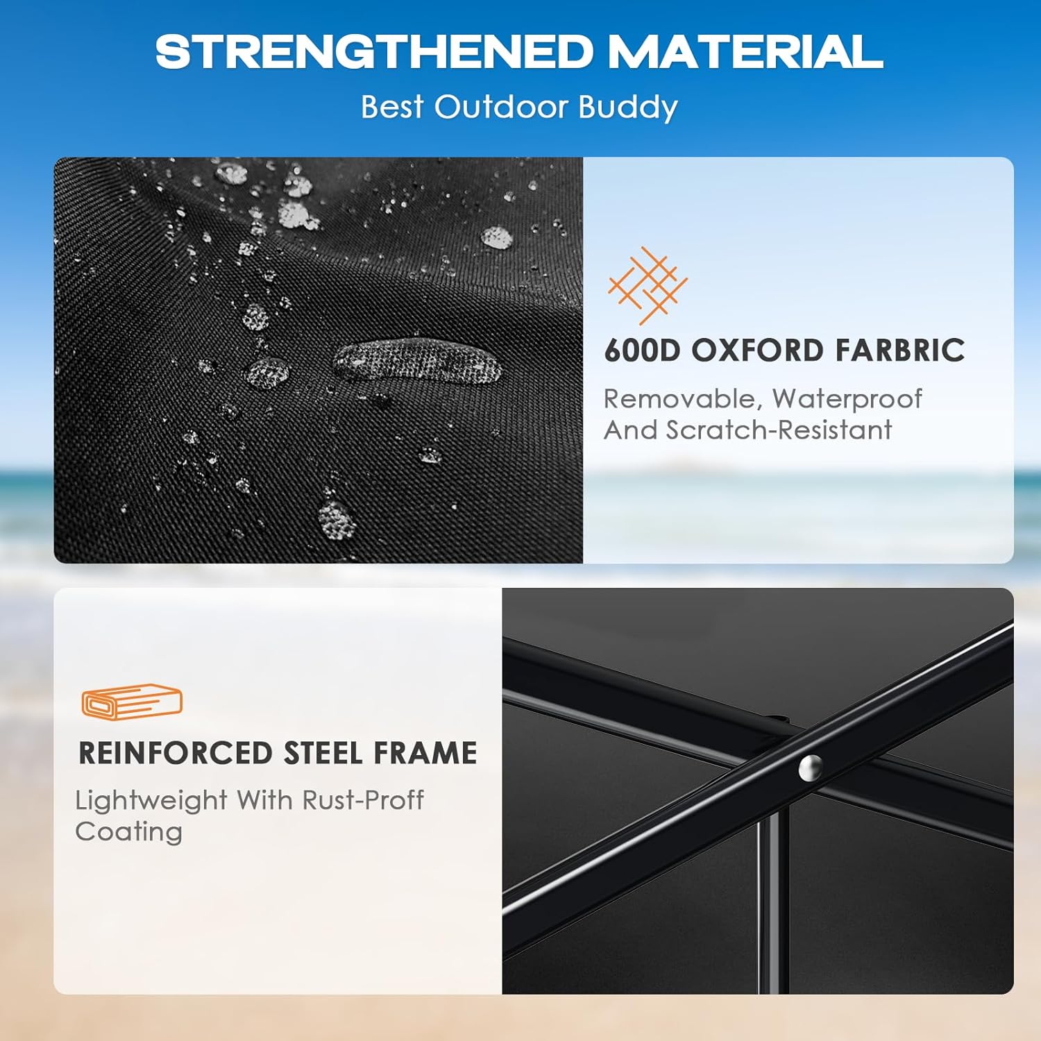 Collapsible Wagon Cart Heavy Duty Foldable. Folding Beach Wagon with Big Wheels for Sand. Utility Grocery Cart with Side Pocket and Brakes for Camping Sports Outdoor Activities. Black