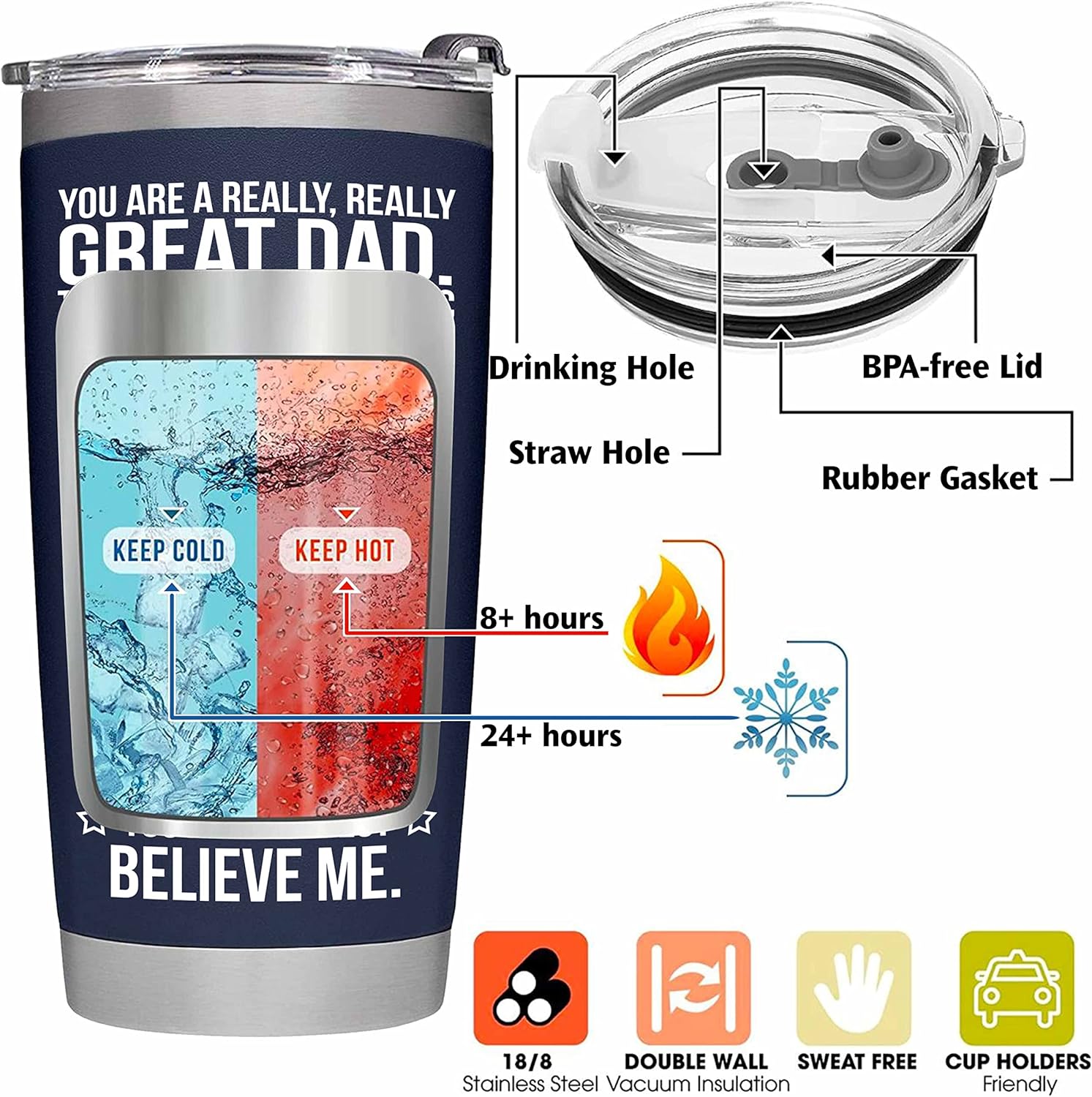 Customized Version Navy Insulated Stainless Steel