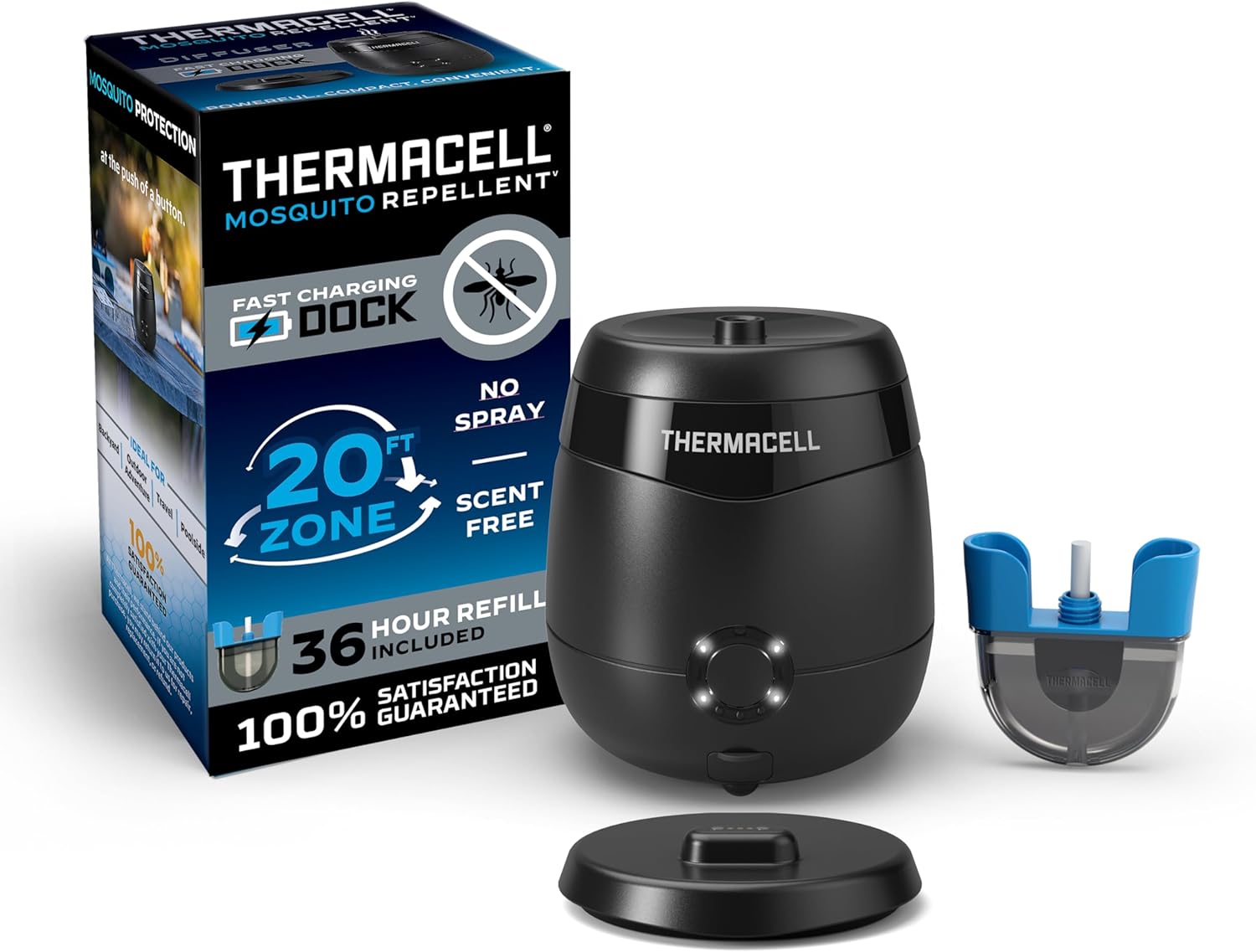 Thermacell E-Series Rechargeable Mosquito Repeller with 20' Mosquito Protection Zone; Bug Spray Alternative; Scent Free
