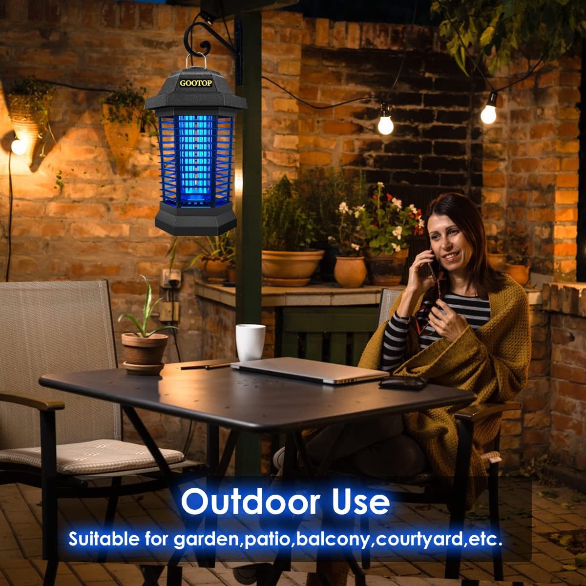 GOOTOP Bug Zapper Outdoor – High-Efficiency Insect Killer for Indoor & Outdoor Use, All-in-One Mosquito & Pest Control Solution, Effectively Kills Mosquitoes, Flies, Moths, Ants, and Other Common Pests – Last Day 50% Off