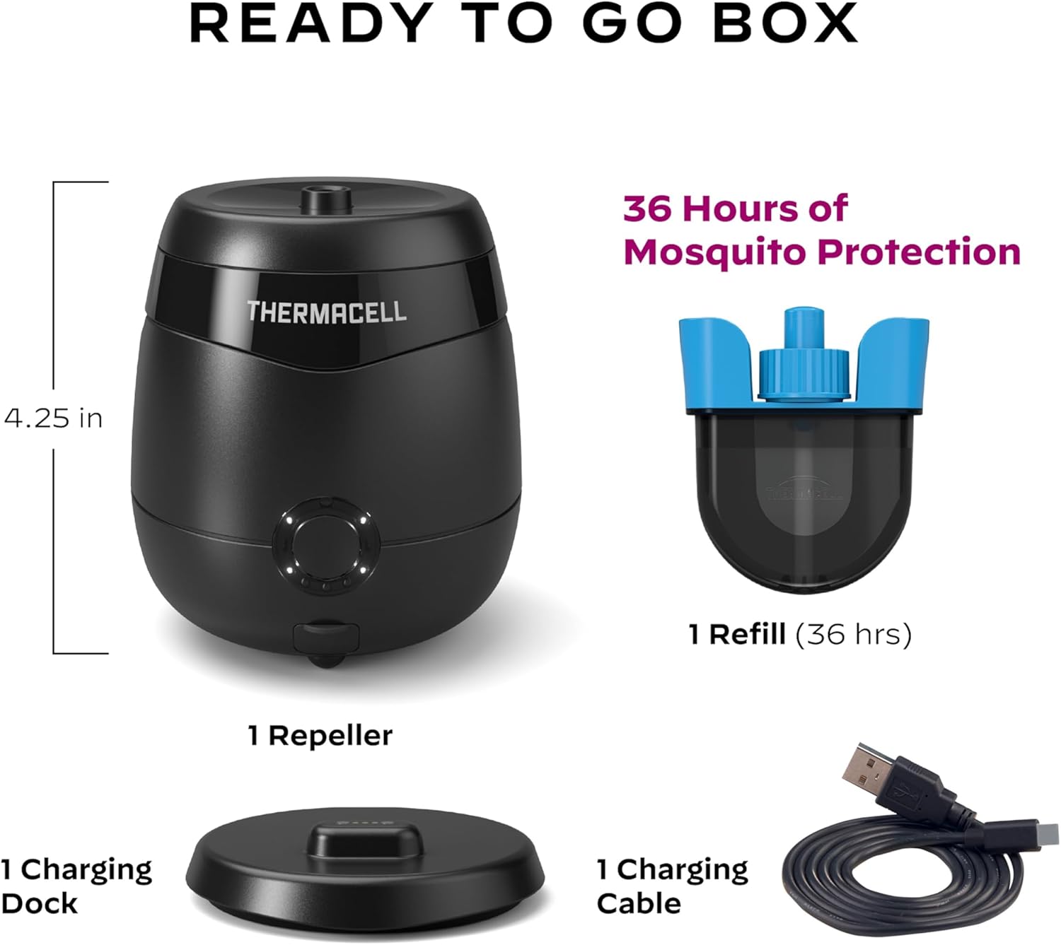 Thermacell E-Series Rechargeable Mosquito Repeller with 20' Mosquito Protection Zone; Bug Spray Alternative; Scent Free