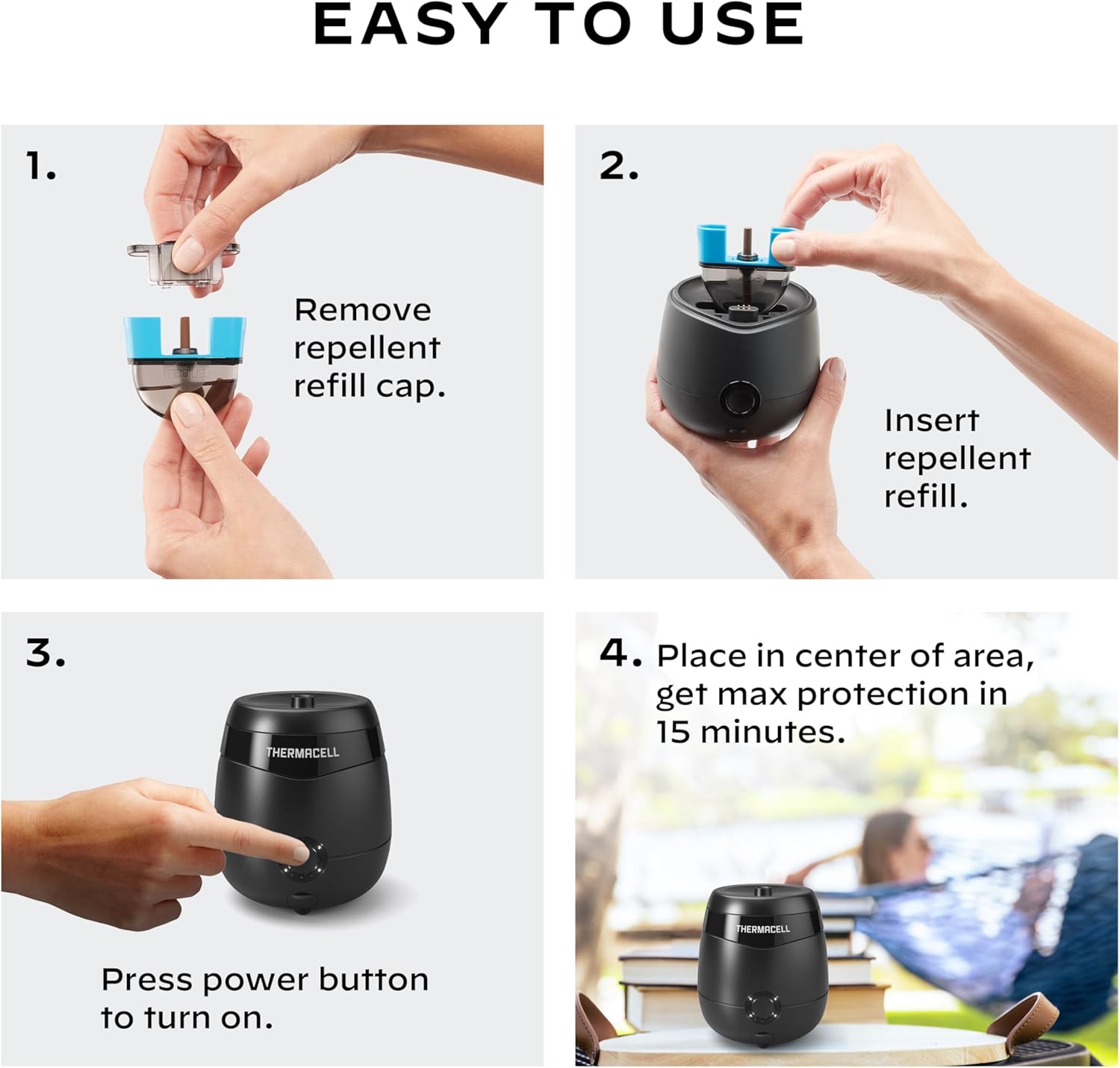 Thermacell E-Series Rechargeable Mosquito Repeller with 20' Mosquito Protection Zone; Bug Spray Alternative; Scent Free