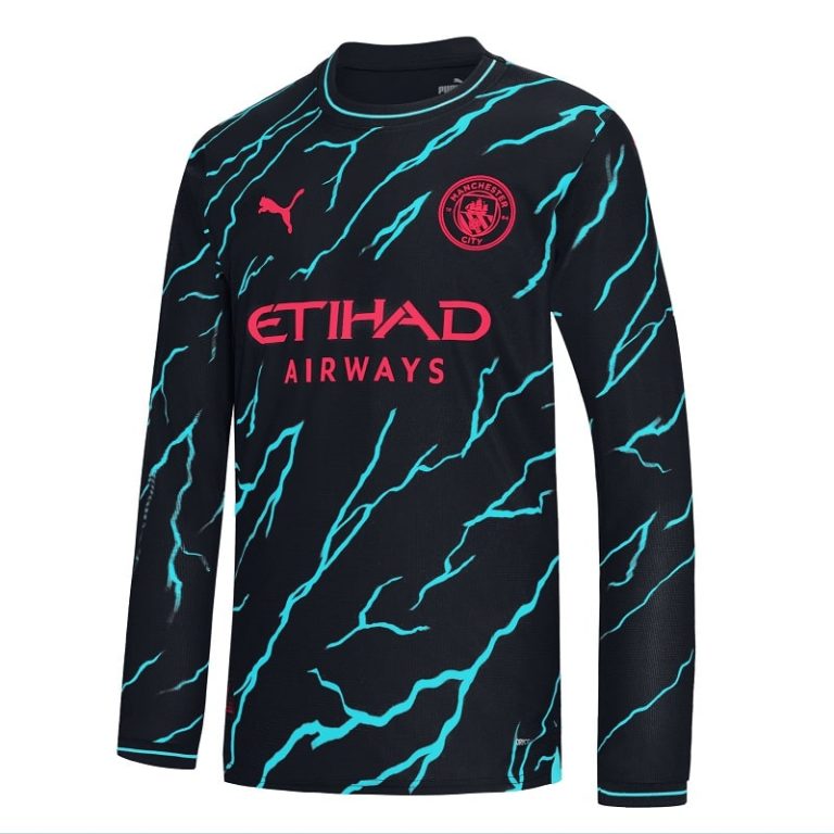 Maillot Manchester City 2023 2024 Third Manches Longues Haaland