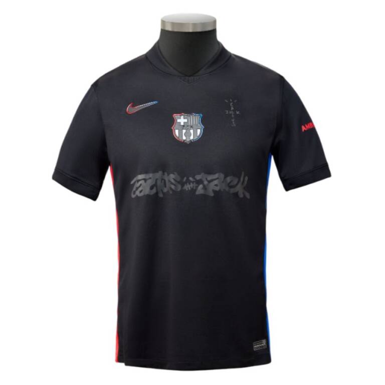 Maillot Enfant Barca Exterieur 2024 2025 Travis Scott