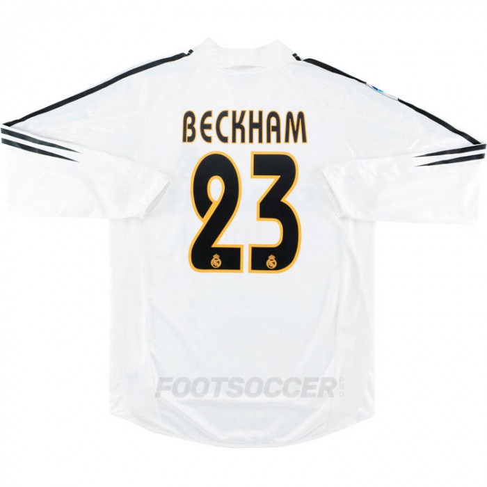 2004-05 MAILLOT RETRO VINTAGE REAL MADRID BECKHAM M/L