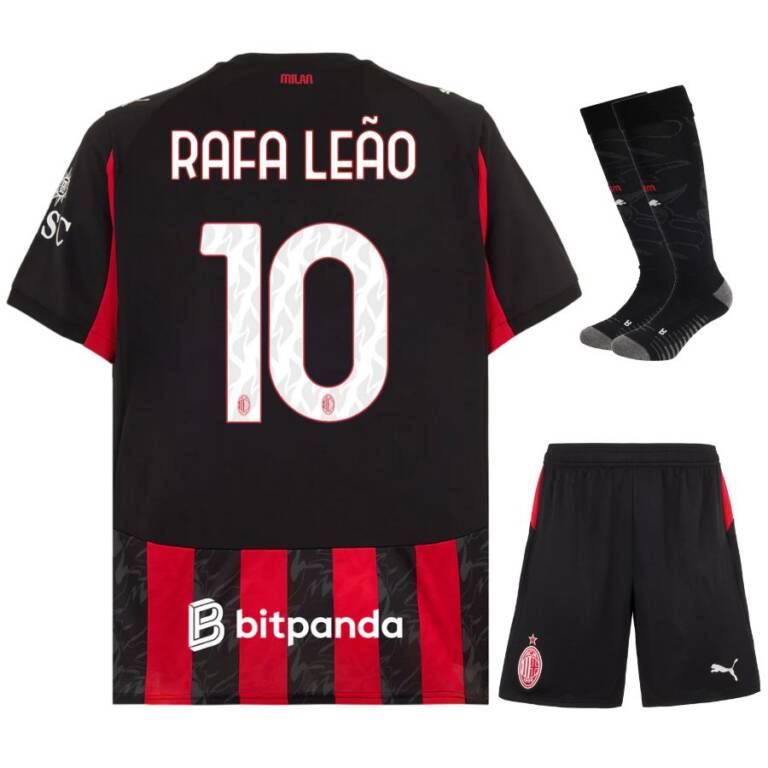 Maillot Kit Enfant Milan AC Domicile 2025 2026 Rafael Leao