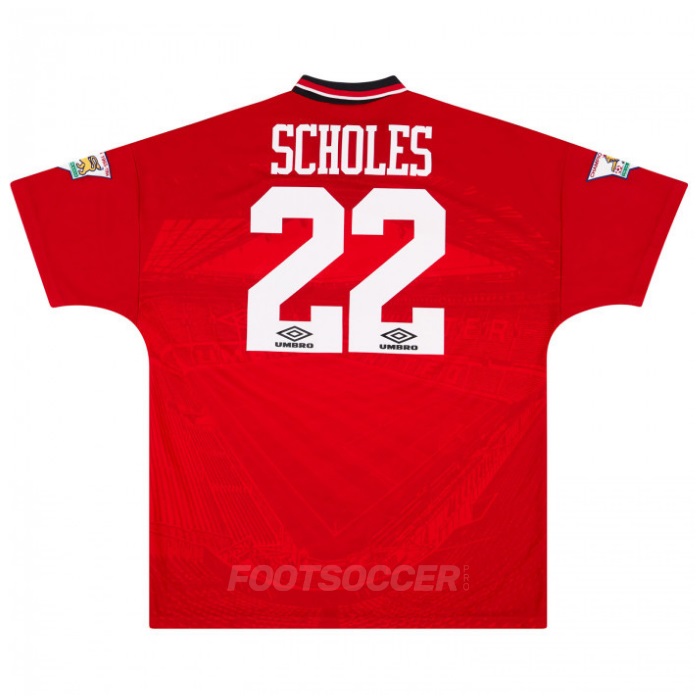 1994-96 Maillot Retro Vintage Manchester United Home Scholes