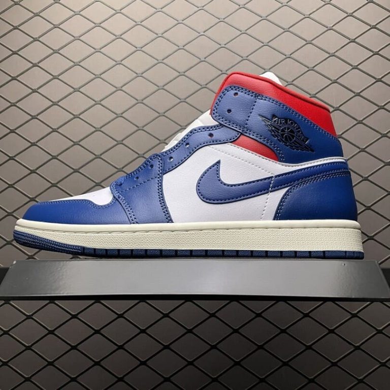 Air Jordan 1 Mid French Blue Gym Red