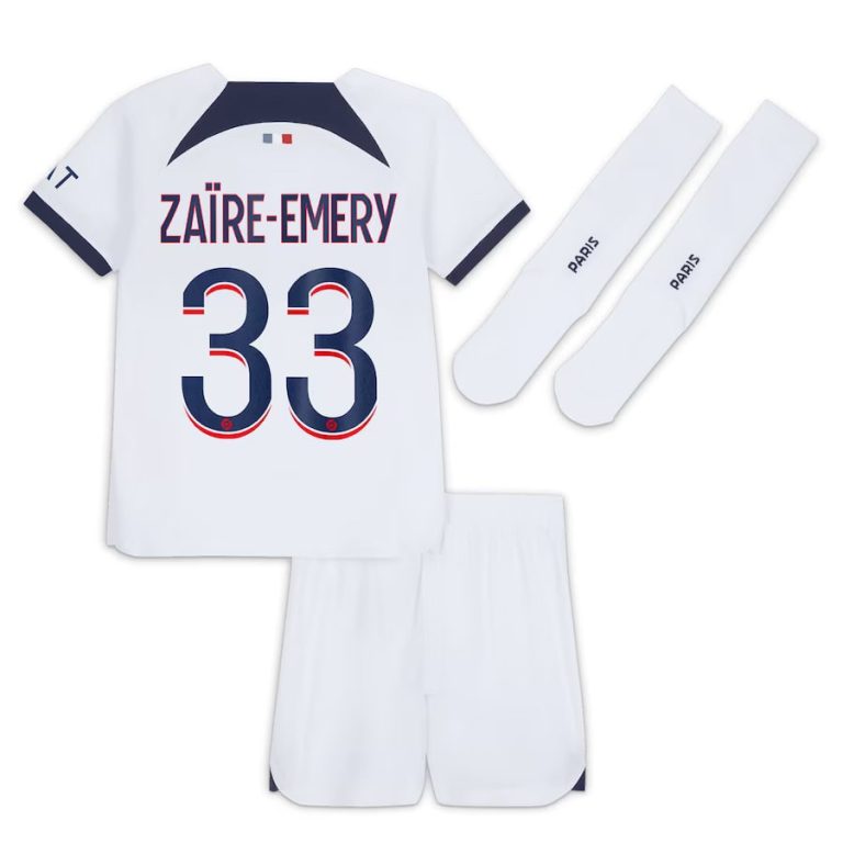 Maillot kit Enfant PSG Exterieur Zaire-Emery 2023 2024