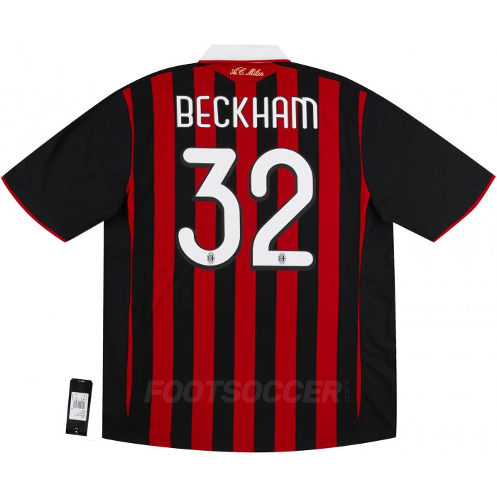 2009-10 Maillot Retro Vintage Milan AC Home BECKHAM