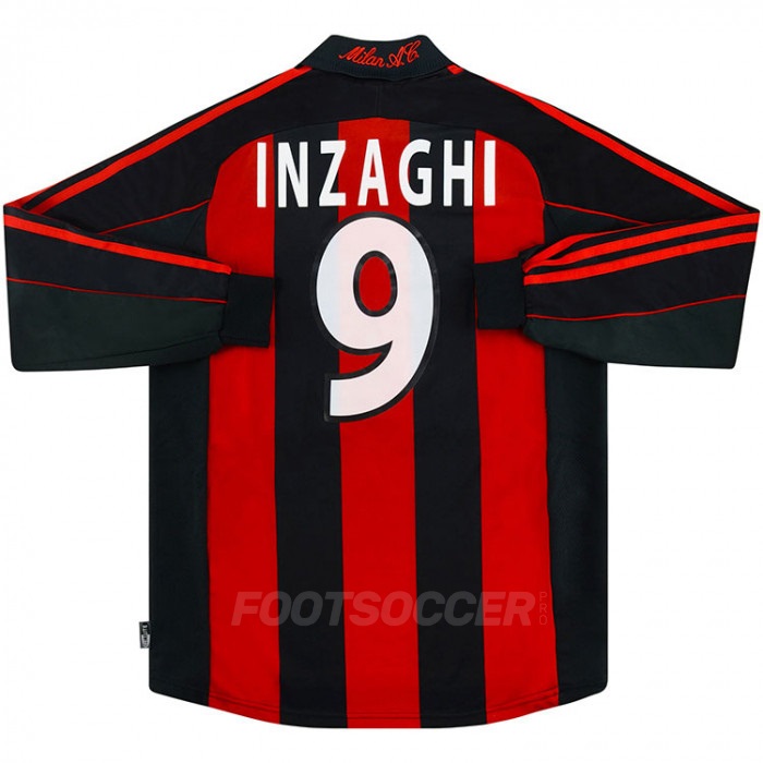2000-02 Maillot Retro Vintage Milan AC Home INZAGHI