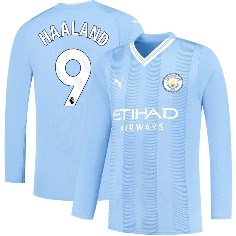 Maillot Manchester City 2023 2024 Domicile Manches Longues Haaland