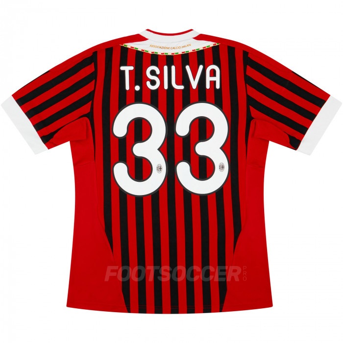 2011-12 Maillot Retro Vintage Milan AC Home T.SILVIA